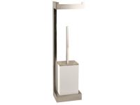 Ёршик-стойка Gessi Rettangolo с бумагодержателем шгв 155*95*600 цвет-Finox белый 20867/149
