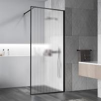 Душевая перегородка Vincea Walk-In VSW-1HP700FLB, 700*2000, черный матовый, стекло рифленое