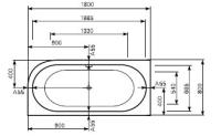 Гидромассажная ванна Mauersberger Primo 2 шгв 1700*750*465 Energy Fluster панель цвет-белый 1317000501/3000030016/1901320001