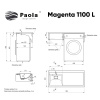 Комплект тумба с раковиной AZARIO Magenta 110 левая под стиральную машину (46) белая (CS00078394)
