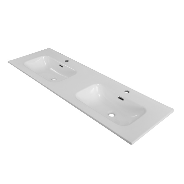 Керамическая раковина с двумя чашами BB1400-2-ETL, 1410x460x175