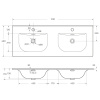 Керамическая раковина с двумя чашами CZR-8099-120-2, 1210x460x170