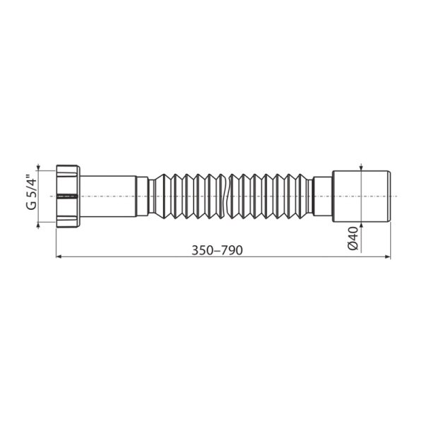 Гибкое соединение Alcadrain 5/4"×40, пластмасса (A730)