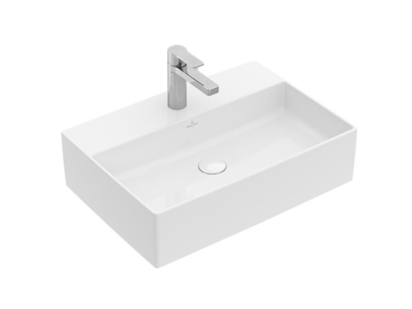 Раковина Villeroy&Boch Memento шгв 600*420*90 отверстия для смесителя-1 сквозное 2 промаркированных цвет-alpine white 4A076001