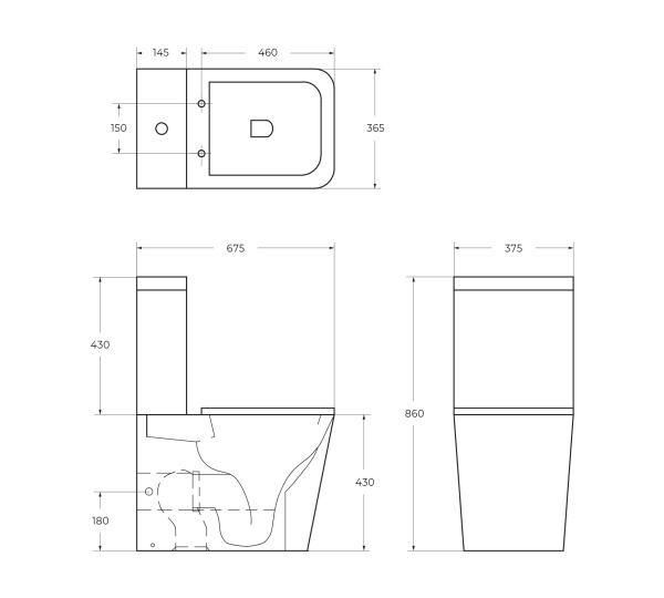 Чаша унитаза безободкового с сиденьем BelBagno ARDENTE-R BB02093CPR/SC