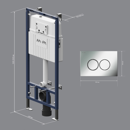 AM.PM I012710.0131 MasterFit инсталляция для подвесного унитаза с клавишей ProC L, мат.хром