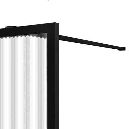 Душевая перегородка Vincea Walk-In VSW-1HP700FLB, 700*2000, черный матовый, стекло рифленое