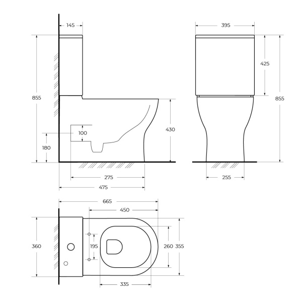 Чаша напольного унитаза со смывом TORNADO с сиденьем BelBagno SFERA-TOR BB2141CP-TOR/SC