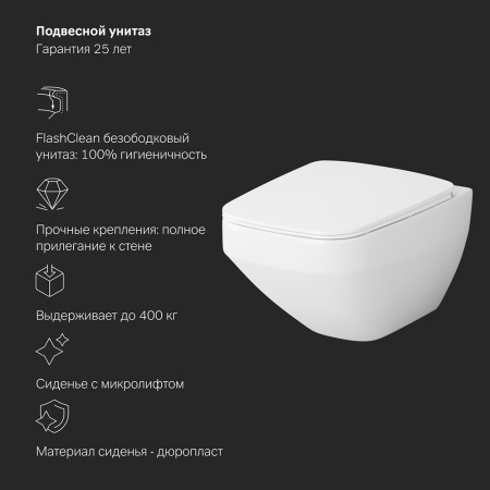 AM.PM IS47001.50A1700 Инсталл с клав Pro S белый с подв унит Inspire V2.0 FlashClean с сид м/л