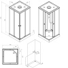 AM.PM W94C-403-090MT X-Joy Square кабина душевая  90x90,  профиль мат.хром, стекло прозрачное