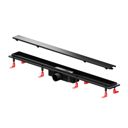 AM.PM W02SC-U11-090-04BM PrimeFlow Трап для душа линейный универс затвор Tile 90см цвет черн мат