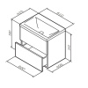 AM.PM M90FHX0602HF Gem, База под раковину, подвесная, 60 см, 2 ящика, цвет: орех