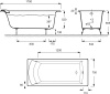 Baнна чугунная Jacob Delafon OVE Bi 170x75 cм без антискользящего покрытия, без отверстий для ручек, без ножек, белая (E2930-S-00)