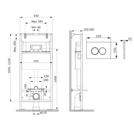 AM.PM I012710.0131 MasterFit инсталляция для подвесного унитаза с клавишей ProC L, мат.хром
