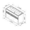 AM.PM M8FFUX1202WM Func, База 2 ящика (push-to-open), 120 см, цвет белый матовый