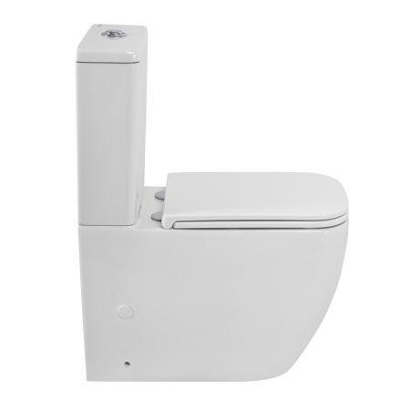 Чаша унитаза безободкового со смывом "Торнадо" с сиденьем BelBagno LUCE-TOR BB2197CP-TOR/SC