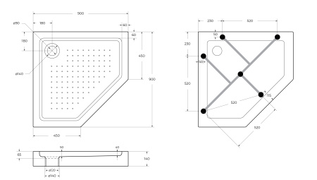 Акриловый поддон BelBagno TRAY-BB-P-90-15-W
