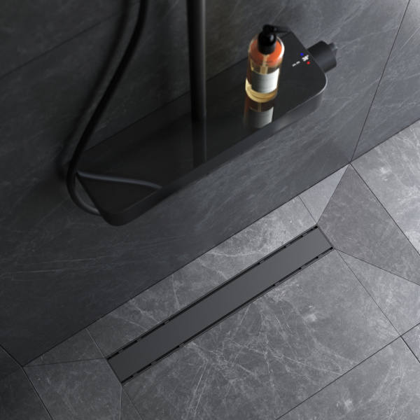 AM.PM W02SC-U11-060-04BM PrimeFlow Трап для душа линейный универс затвор Tile 60см цвет черн мат