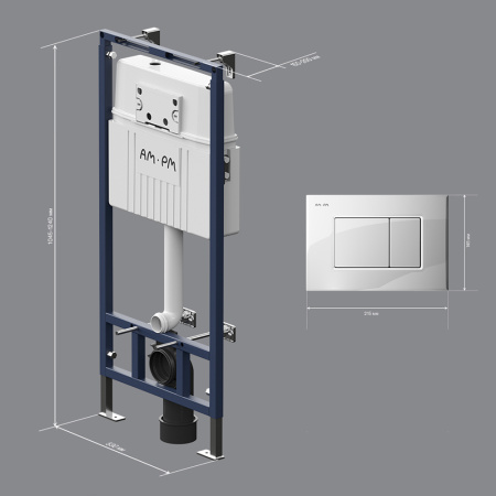 AM.PM I012710.0201 MasterFit инсталляция для подвесного унитаза с клавишей ProC S, бел глянц
