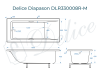 Ванна из литьевого мрамора Delice Diapason 180х70 матовая с ручками Хром DLR330008R-M