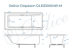 Ванна из литьевого мрамора Delice Diapason 160х70 матовая с ручками Хром DLR330004R-M